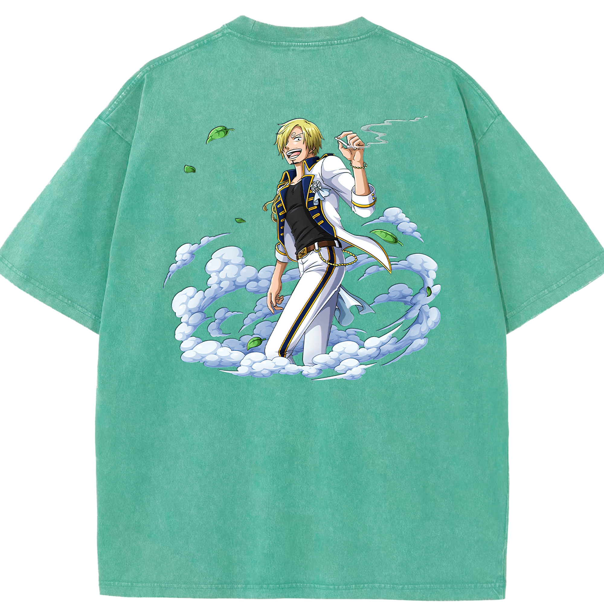 ワンピース サンジ ONE PIECE Sanji 綿100% ヴィンテージ風 半袖Tシャツ（背面プリント）